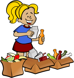 openclipart圖庫：woman and boxes
