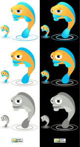 openclipart圖庫：Cartoon Fish Laid Out in Strips