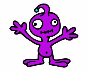 openclipart圖庫：little pink alien