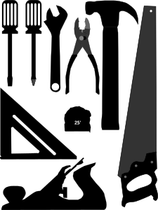 openclipart圖庫：Basic Tools (silhouettes)