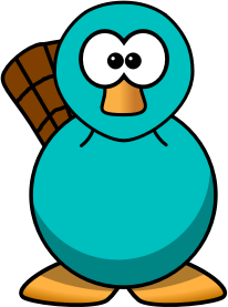 openclipart圖庫：Cartoon Platypus Teal