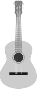 openclipart圖庫：Grayscale acoustic guitar