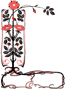 openclipart圖庫：Corner Flower Frame - Red