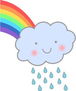 openclipart圖庫：Cute Rain Cloud with Rainbow