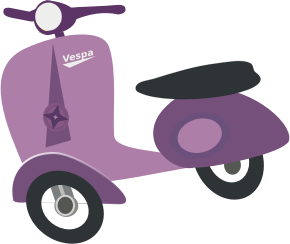 openclipart圖庫：Purple Vespa scooter