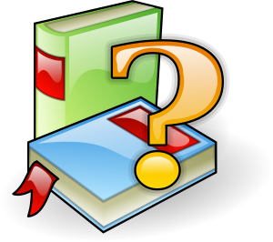 openclipart圖庫：Books with question mark
