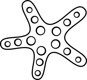 openclipart圖庫：Black & White Starfish