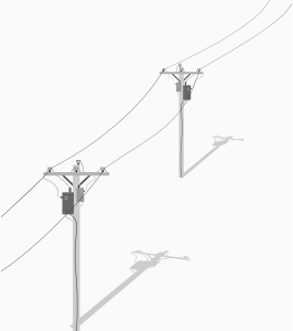 openclipart圖庫：Two Telephone - Utility Poles With Wires