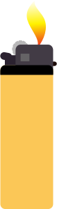 openclipart圖庫：Yellow lighter with flame