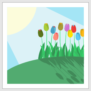 openclipart圖庫：Tulips on a Hill