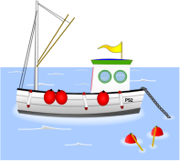 openclipart圖庫：Old Fashioned Fishing Boat