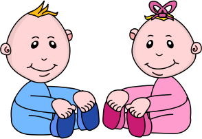 openclipart圖庫：Baby boy and girl