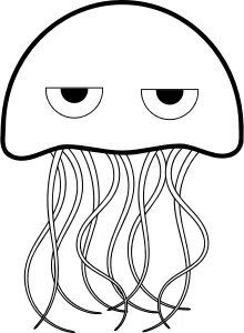 openclipart圖庫：Jellyfish - Coloring Book