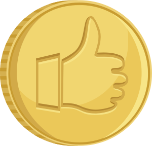 openclipart圖庫：Coin thumbs up