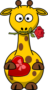 openclipart圖庫：Giraffe Valentine