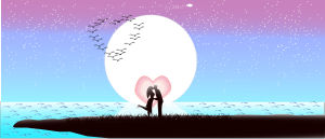 openclipart圖庫：love in a star night