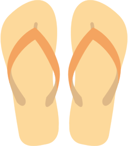 openclipart圖庫：Tan and Orange Flipflops