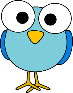 openclipart圖庫：Blue googley-eyed bird