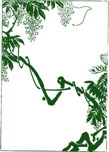 openclipart圖庫：Asian Vines - Split Frame