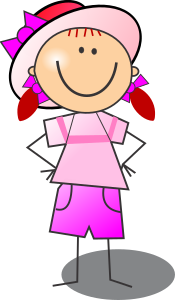 openclipart圖庫：Girl Smiling Stick Figure
