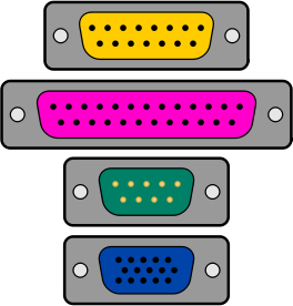 openclipart圖庫：Game, parallel, serial and VGA ports
