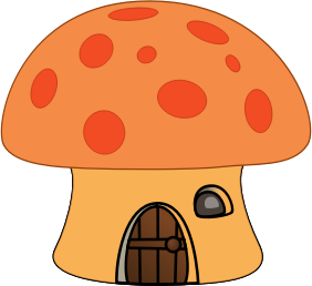 openclipart圖庫：Orange mushroom house