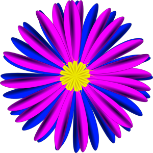 openclipart圖庫：Pink and Blue Flower