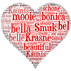 openclipart圖庫：Beautiful in 50 languages