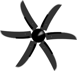 openclipart圖庫：Dowty 6-blade propeller