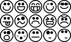 openclipart圖庫：Greyscale Smiley Set