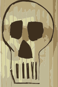 openclipart圖庫：Skull Drawing with Montana Markers on Glass