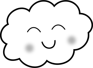 openclipart圖庫：Happy Cloud - Coloring Book 