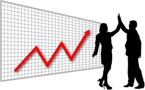 openclipart圖庫：Profit High Five Graph in Perspective