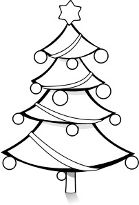 openclipart圖庫：Christmas Tree Coloring Page