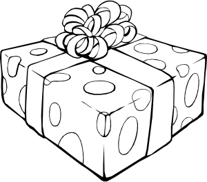 openclipart圖庫：Gift Coloring Page