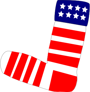 openclipart圖庫：Patriotic US Sock