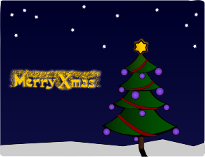 openclipart圖庫：Colour Christmas Tree Card