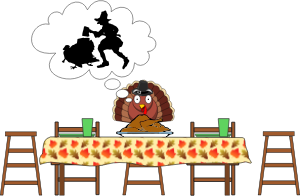 openclipart圖庫：Turkey, Scared Turkey...Happy Thanksgiving