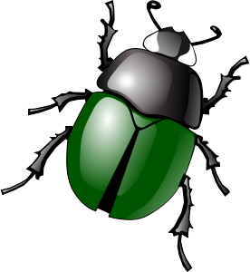 openclipart圖庫：stylized green beetle