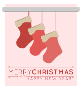 openclipart圖庫：Christmas Stockings Merry Christmas Card