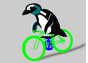 openclipart圖庫：cycling penguin