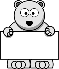 openclipart圖庫：Sign-Holding Polar Bear