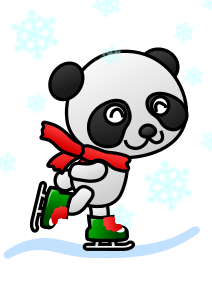 openclipart圖庫：Colored: Panda Skater