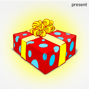 openclipart圖庫：Christmas present recolored