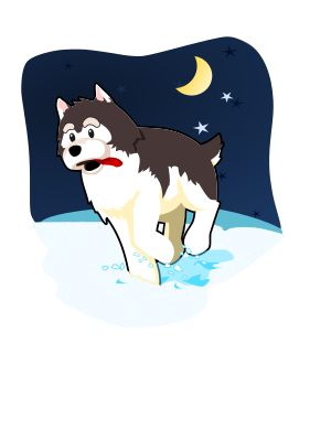 openclipart圖庫：Husky playing in the snow