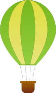 openclipart圖庫：Vertical Striped Hot Air Balloons 1