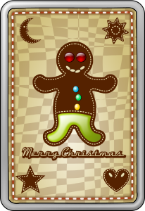 openclipart圖庫：xmas card, lebkuchenmann