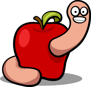 openclipart圖庫：Apple Worm - Colour