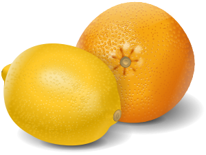 openclipart圖庫：lemon orange fruits