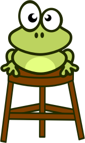openclipart圖庫：frog on stool